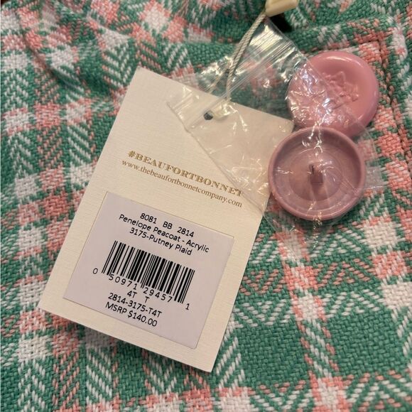 NWT The Beaufort Bonnet Company Penelope Pea Coat in Putney Plaid - Picture 5 of 5